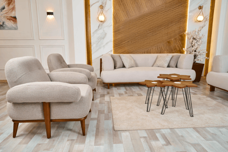 طقم كنب أوركيد رمادي – لمسة عصرية من الراحة والفخامة