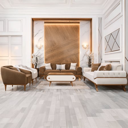 طقم كنب قطيفة - موديل اسيا - ارجل خشبية - 4 قطع