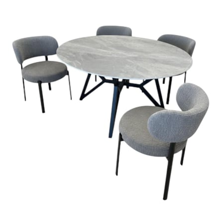 طاولة طعام 4 كرسي بتصميم دائري - توفر مساحة وحركة أسهل