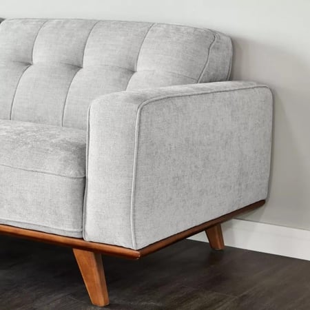 كنبة زاوية يسار مودرن خشب زان - مقاعد مريحة بتصميم عصري وأرجل خشبية