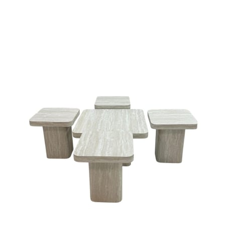 طقم طاولات خشب لغرفة المعيشة متعدد الألوان – تصميم عصري يناسب كل الديكورات