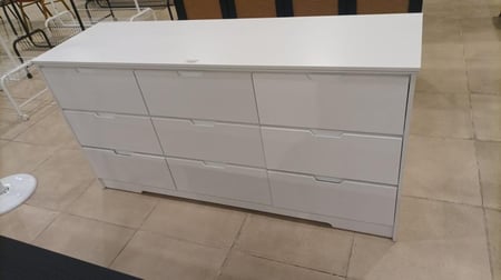 تسريحة التنظيم مودرن 9 أدراج - أبيض 160x48x80 سم