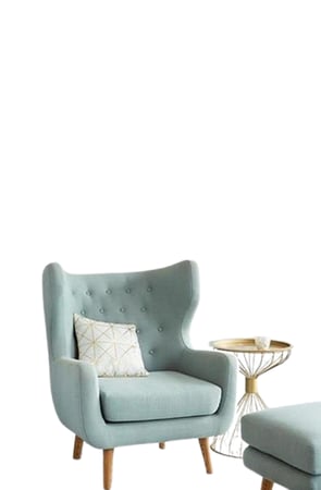 كرسي جانبي كتان لون أزرق بأرجل خشب - راحة مثالية وأناقة تضيف لمسة عصرية