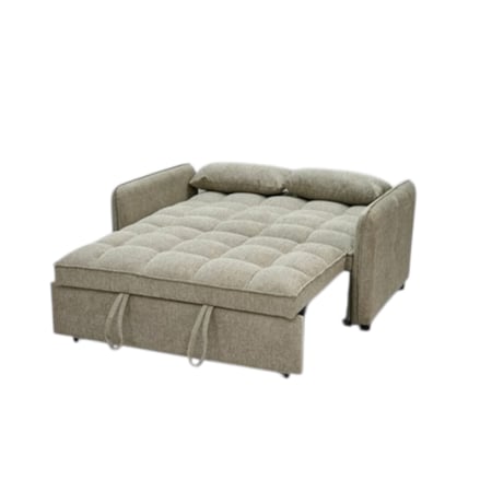 كنبة سرير قابلة للسحب - تصميم مودرن تنجيد قماش فاخر – بيج