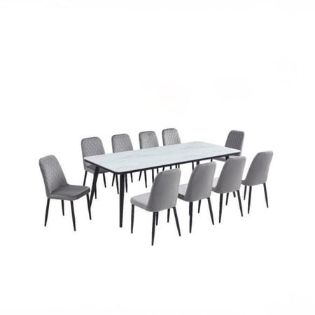 طاولة طعام مع 10 كراسي