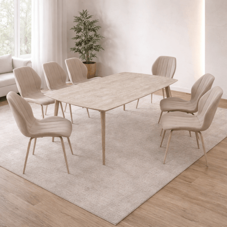 طاوله طعام بديل رخام لون بيج – فخامة الرخام بسعر أوفر وجودة تدوم