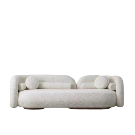 كنبة بوكليه مودرن لون أبيض ثلاث مقاعد - خامة فخمة تعيش معك لسنوات