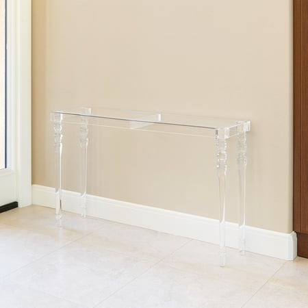 طاولة مدخل كونسول أكريليك شفافة مقاس 140×40×80 سم