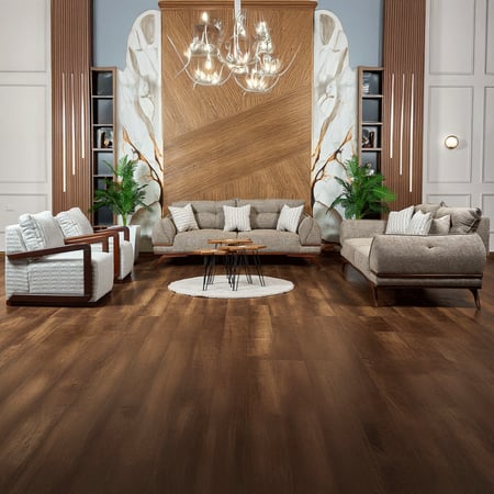 طقم كنب مشجر - موديل هرم - ابيض x بني - 4 قطع