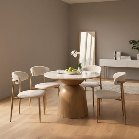 طقم طاولة طعام سيراميك 6 كراسي - تصميم عصري