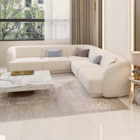 كنبة زاوية مخملية فخمة - 280×140×85 سم