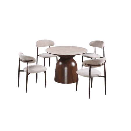 طقم طاولة طعام سيراميك 6 كراسي - تصميم عصري