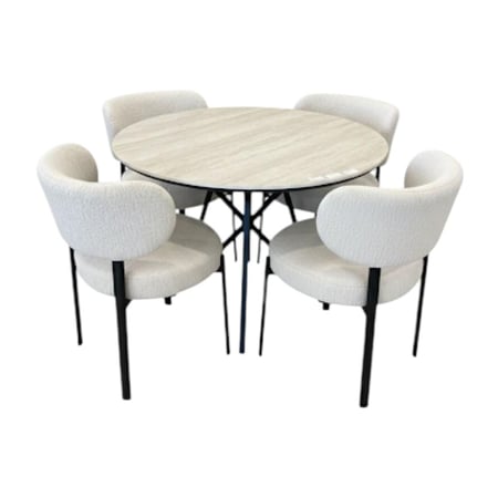 طاولة طعام 4 كرسي بتصميم دائري - توفر مساحة وحركة أسهل