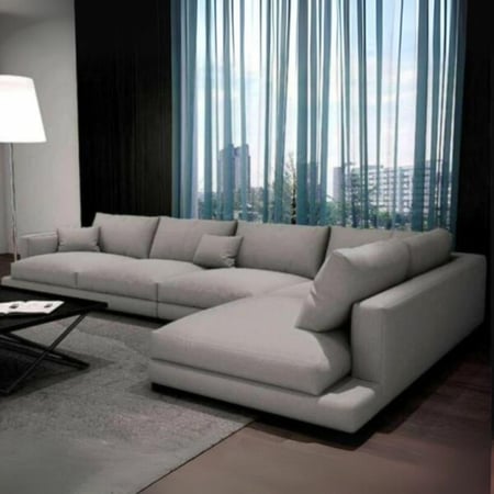 كنبة زاوية L مودرن لون بيج – 320×200×90×70 سم