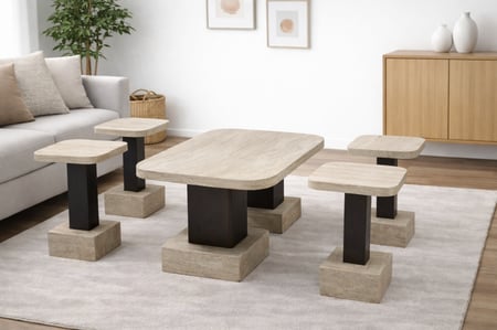 طقم طاولات خشب ألوان مختلفة – أحجام متعددة تناسب المساحات الصغيرة والكبيرة