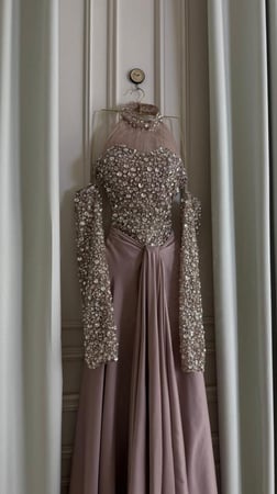 فستان تفته حرير مطرز