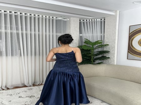 فستان سهرة صدريه سلاسل تفته