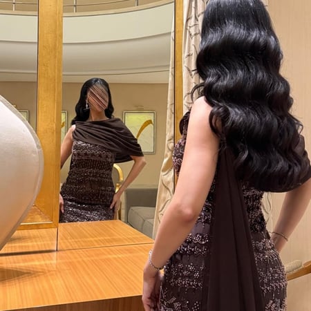 فستان سهرة  تفتة مطرز