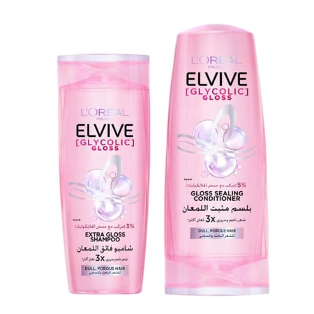 مجموعة الفيف جليكوليك جلوس شامبو وبلسم اللمعان الفائق من لوريال