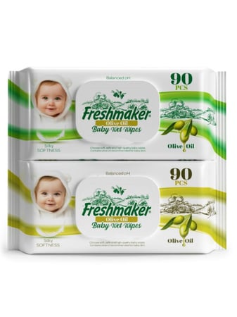 مناديل مبلله بللاطفال بزيت الزيتون من فريش ميكر - 90 منديل