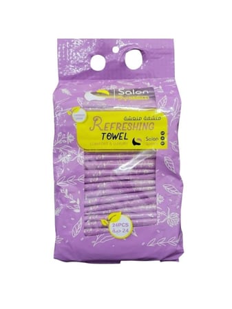 منشفة منعشة من صالون سيستم – برائحة اللافندر 24 قطعة