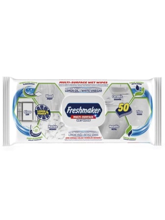 مناديل مبلله للاسطح من فريش ميكر , 50 منديل