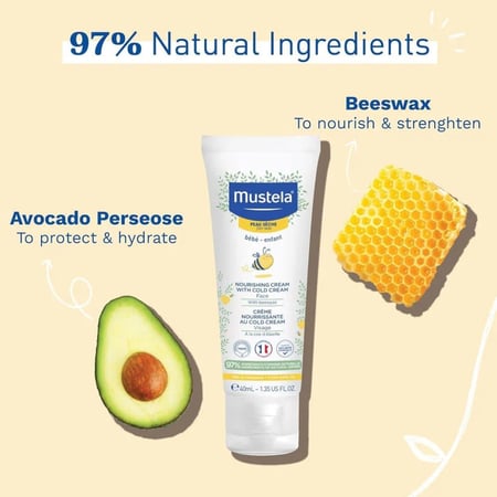 كريم مغذي للبشرة الجافة مع كريم بارد وشمع العسل من موستيلا - 40 مل