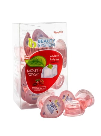 غسول الفم كبسولات منعشه بنكهه الفراولة من بيوتي سيستم  -  13 مل × 12