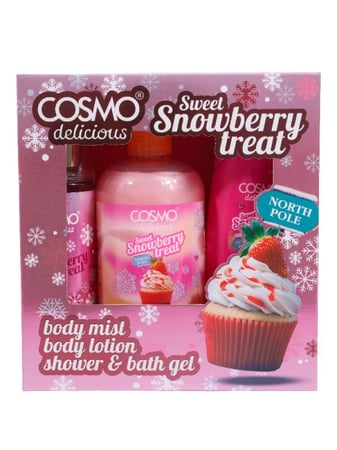 مجموعة العناية بالجسم بحلوى التوت الثلجي الحلو  من كوزمو ديليشس - 3 قطع