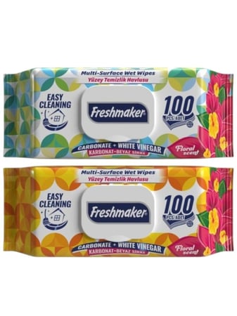 مناديل مبللة ايزي كلين لتنظيف الاسطح من فريش ميكر - 100حبه | الوان متنوعه