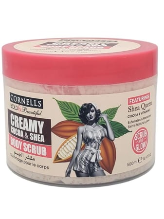 مقشر الجسم بزبدة الكاكاو والشيا من كورنيلز - 500 مل