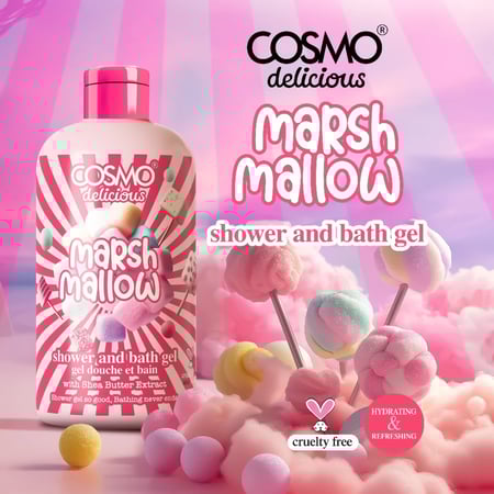 طقم العناية بالجسم برائحة المارشميلو من كوزمو ديليشس - 3 قطع