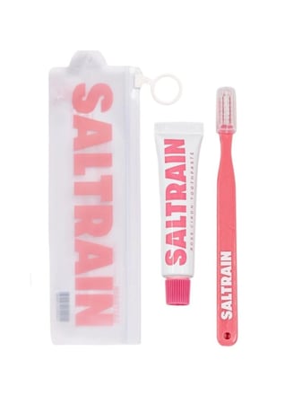 طقم للسفر معجون روز سيترون انتعاش يدوم طويلا مع فرشاة أسنان من سالترين ، 30 جرام / روز