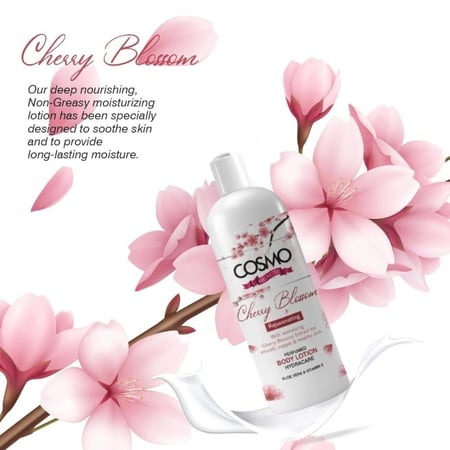 لوشن منعش للجسم بخلاصة زهرة الكرز من كوزمو , 500 مل