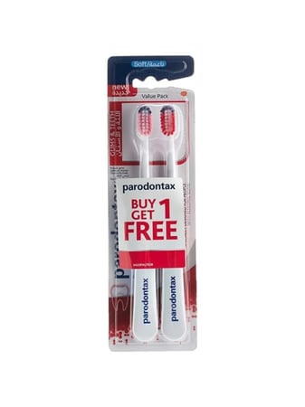 فرشاة أسنان ناعمة للأسنان واللثة من بارودونتاكس - 1+1 مجاناً