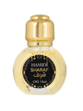 عطر شرف الزيتي المركز للجنسين من حامدي – 15 مل