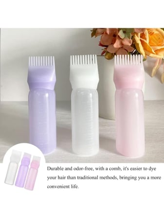 علب مشط لتوزيع الزيت والصبغة من ساشا ، 3 حبه/متعدد الالوان