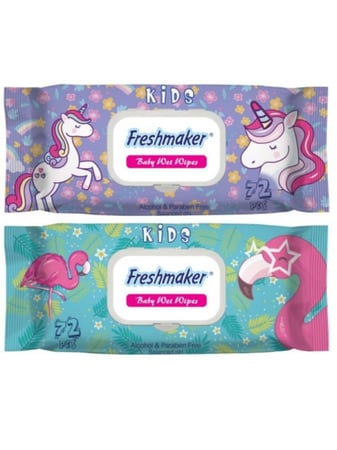 مناديل مبللة للأطفال من فريش ميكر – 72 قطعة | اشكال متنوعة