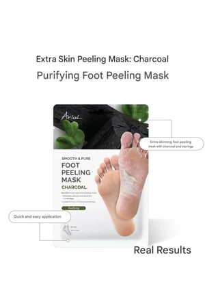 قناع تقشير القدمين سموث آند بيور بالفحم والمورينجا من اريول - 34 جرام