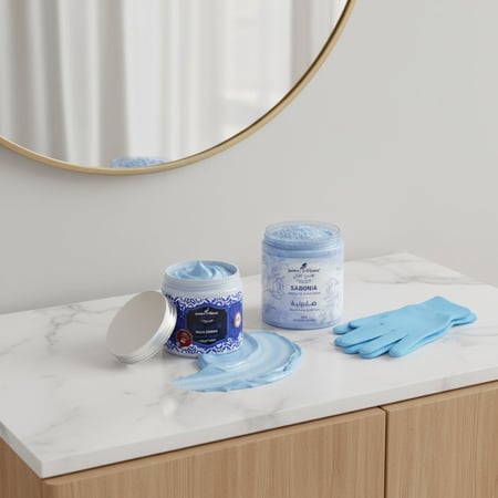 مجموعة ترطيب وتفتيح اليدين بزيت الارغان و النيلة الزرقاء - 3 قطع