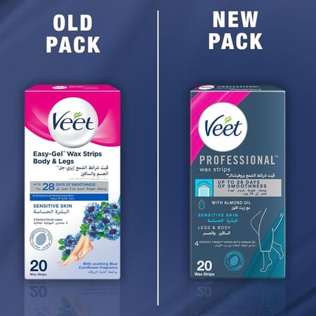 ايزي جل شرائح شمعية لإزالة شعر الجسم  للبشرة الحساسة من فيت - 20 شريحة