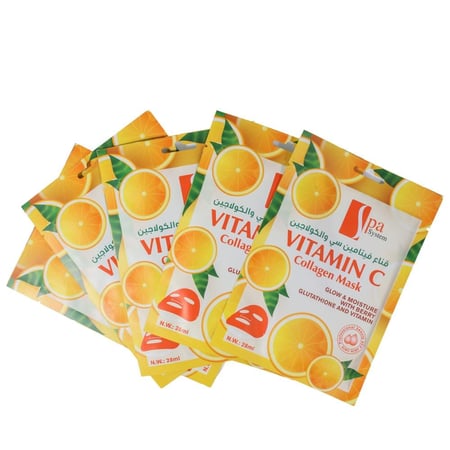 قناع الوجه بفيتامين سي والكولاجين من سبا سيستم -  5 × 28 مل