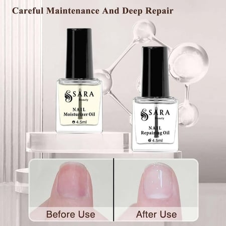 مجموعه زيت تقوية وتطويل الاظافر بالبيوتين من سارة بيوتي , 15 جرام