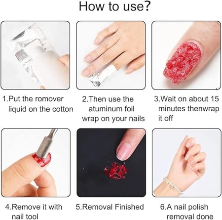 رقاقات قصدير لازالة المناكير - 100 حبة