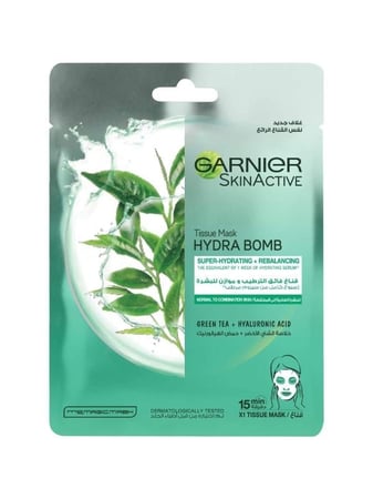 غارنييه قناع هيدرا بومب الورقي مع خلاصة الشاي الاخضر