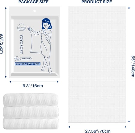 مناشف صحية للاستخدام مرة واحدة من يويو سوفت - 70×140 سم