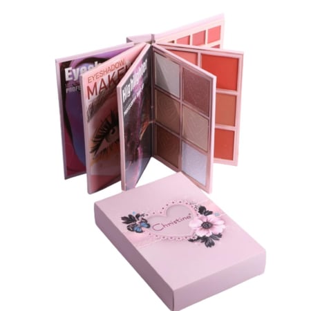 دفتر باليت 5 في 1 اظلال العيون + اضاءة + احمر خدود + احمر الشفاه + كونسيلر + تاتو الحواجب من كرستين ,CH-K2313