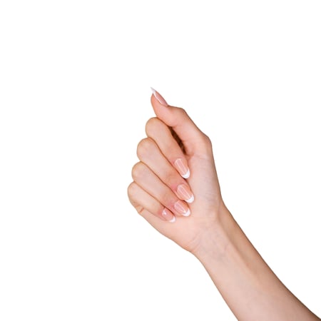 اظافر صناعية لصق ذاتي من لوكا - N7 شكل بيضاوي لون فرنسي طبيعي