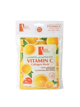 قناع فيتامين سي والكولاجين  للوجه من سبا سيستم  -28مل × 5 قطع