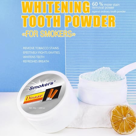 بودرة تبييض الاسنان للمدخنين بنكهة الليمون من ديسار- 50 جم